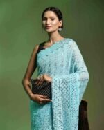 Women Embroidered Georgette Saree - Image 4