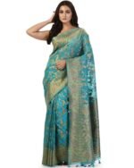 Women Paithani Woven Saree with Unstitched Blouse Piece - Image 2